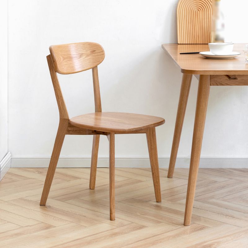 Scandinavian Style Dining Room Chair Wood Dining Side Armless Chair for Kitchen