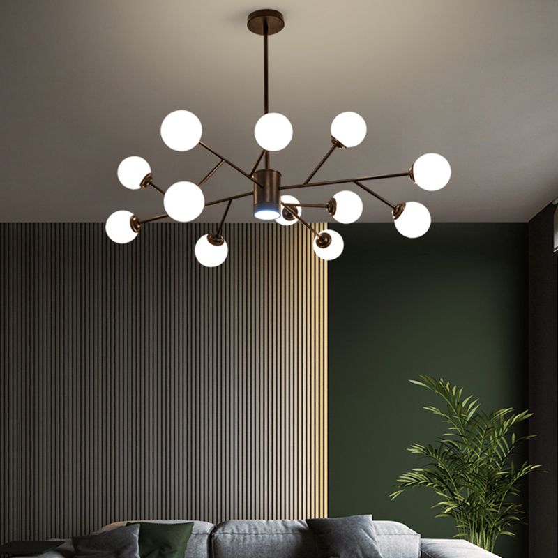 Contemporary Spherical Shade Hanging Light Fixtures Glass Chandelier Lighting Fixtures