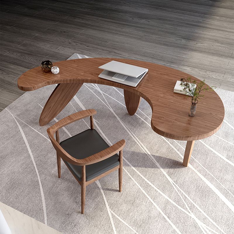 Modern Irregular Shape Home Writing Desk Solid Wood Desk for Office and Bedrooom