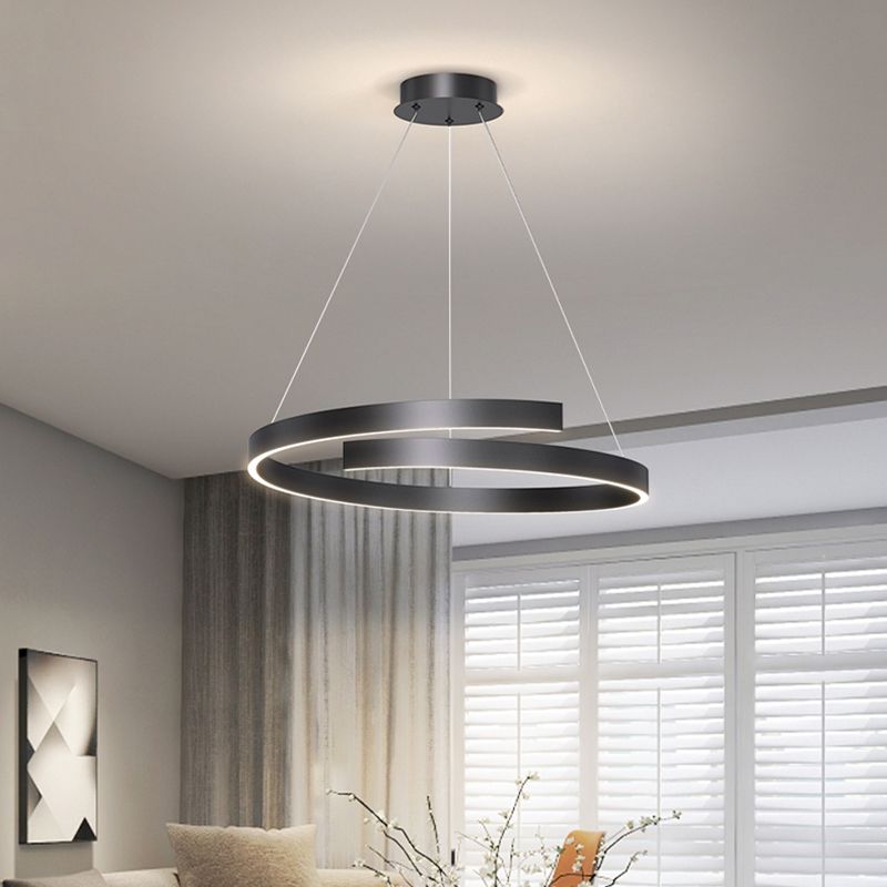 Linear Shape Metal Pendant Light Fixture Modern Single Light Hanging Light Fixture