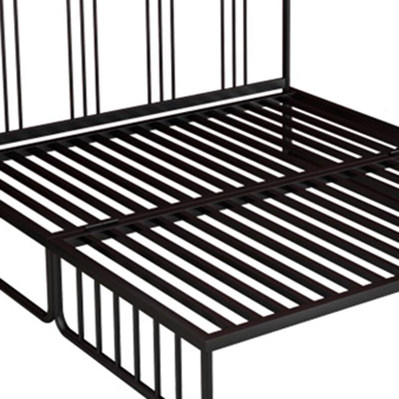 Metal Open Frame Daybed with Mattress Contemporary Daybed in Pure Black