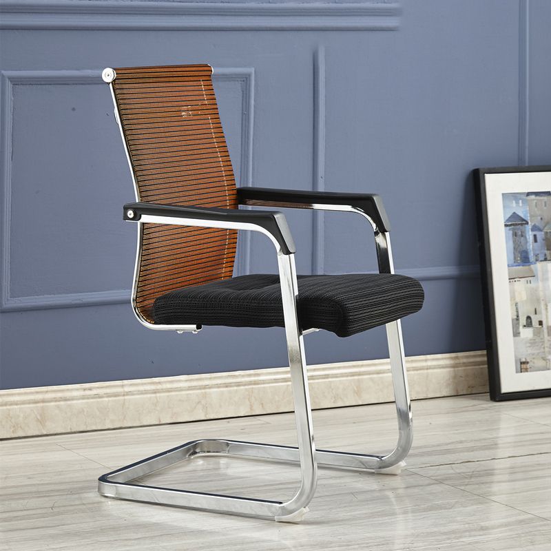 Silver Metal Modern Conference Chair With Breathable AirGrid Seat Office Chair