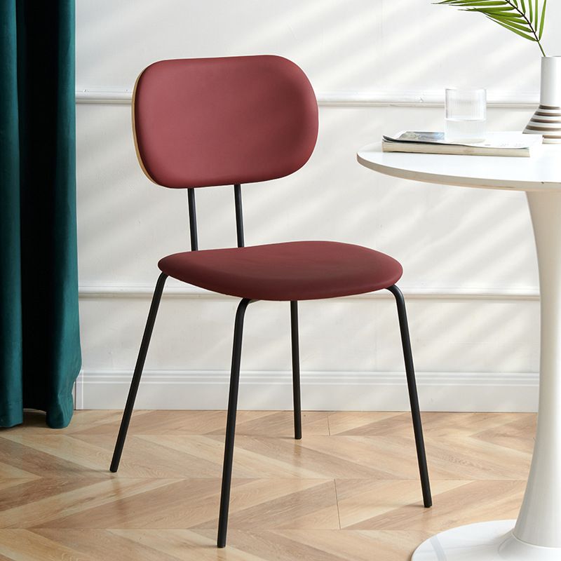 Industrial Style Matte Finish Metal Side Chair Open Back Dining Side Chair