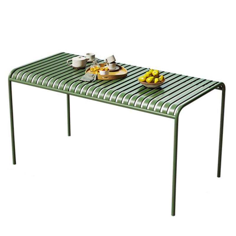 Contemporary Green Iron Patio Table Outdoor Rectangle/Square Patio Table