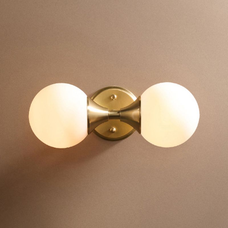 2 Light Unique Shape Wall Mount Light Fixture Modern Wall Mounted Lighting in Gold