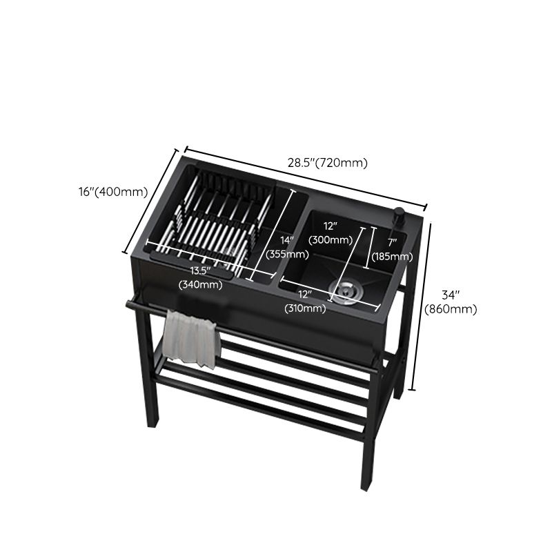 Contemporary Style Kitchen Sink Drop-In Noise-cancelling Design Kitchen Sink with Frame