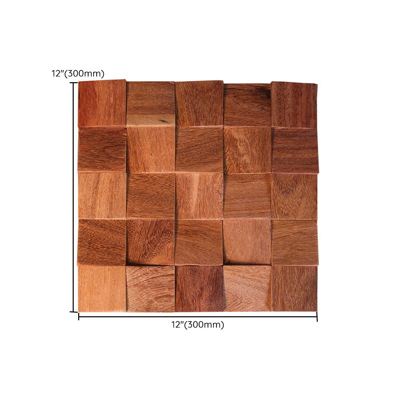 Brown Wood Wall Panel Indoor Mosaic Modern Glue Down Wall Panel