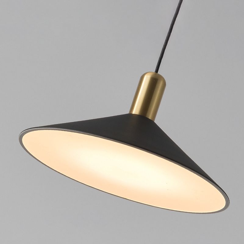 13.7" Wide Modernism Cone Metal Hanging Light Single Bulb Minimalism Pendant Lamp for Bedroom