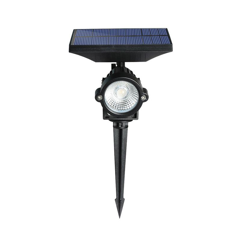 ABS Bell Shaped Solar Stake Light Contemporary Black LED Pathway Light for Patio