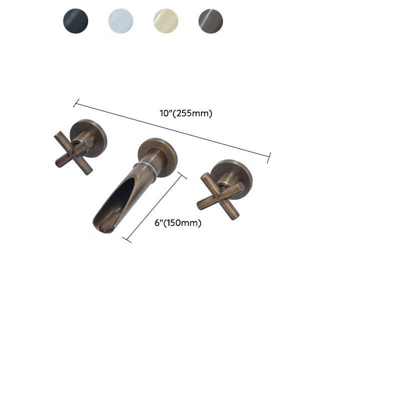 Traditioal Brass Roman Tub Faucet with 2 Cross Handles Tub Faucet