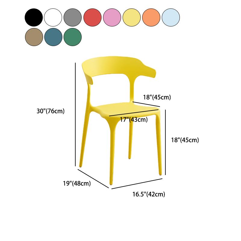 Scandinavian Coffee Shop Stacking Arm Chair Matte Finish Plastic Dining Chair