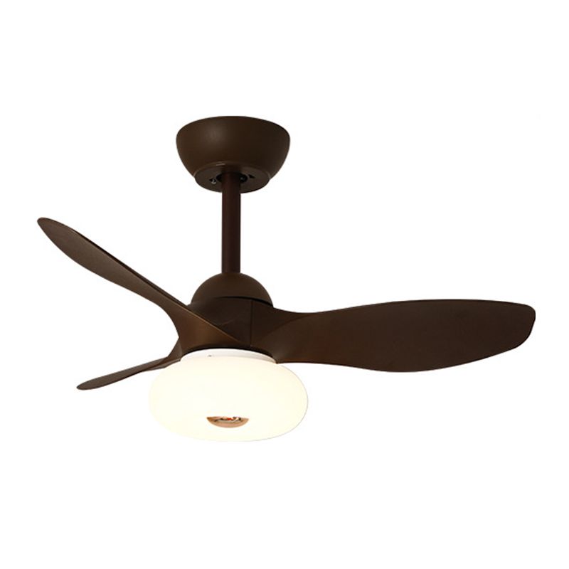 Simple LED Ceiling Fan Fixture 3 - Blades Contemporary Fan Light in Black / White / Brown