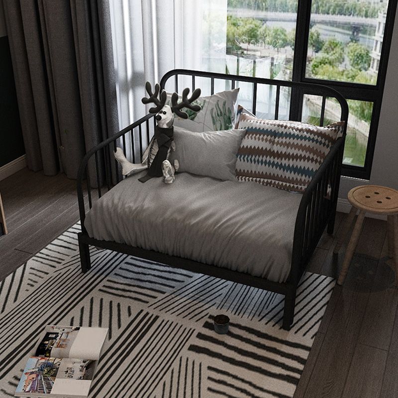 Industrial Metal No Theme Daybed Slat Open-Frame Daybed with Guardrail