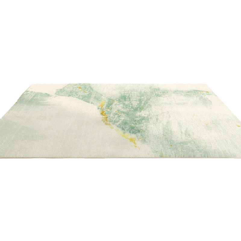 Green Simple Rug Polyester Color Block Indoor Rug Non-Slip Backing Rug for Drawing Room