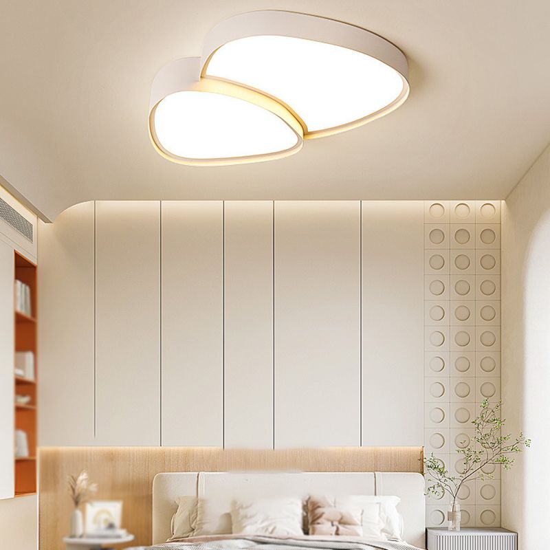 2/3-Light White Modernism Flush Mount Lighting LED Statement Ceiling Light for Foyer