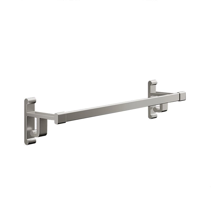 Gray Bathroom Accessory Set Contemporary Style Aluminum Towel Bar