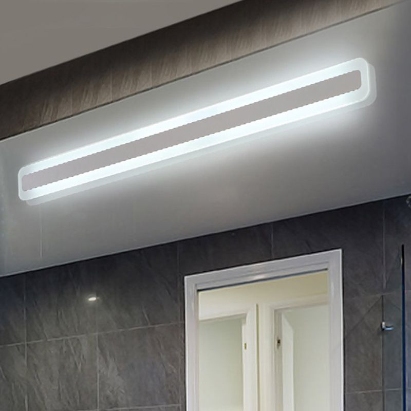 1 luces de sombra lineal matones de pared moderna iluminación de pared de espejo de estilo simple en plata