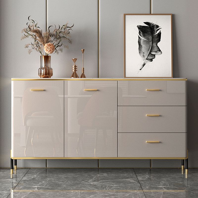 Glam Style Sideboard Buffet Server Adjustable Shelving Credenza for Dining Room