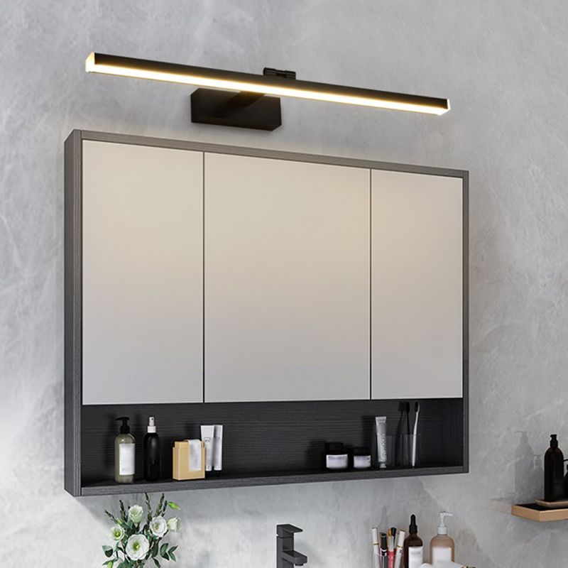 Modern Style Aluminum Vanity Light Straight Black LED Mirror Light for Bathroom