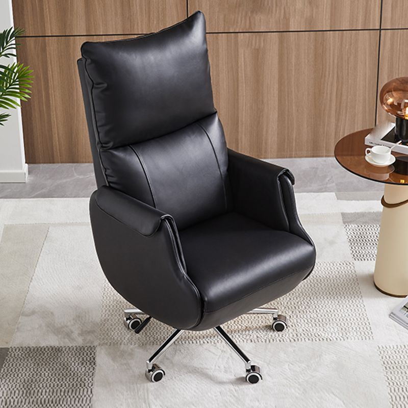 Modern Slide Office Chair Armless Leather Ergonomic Desk Chair with Wheels