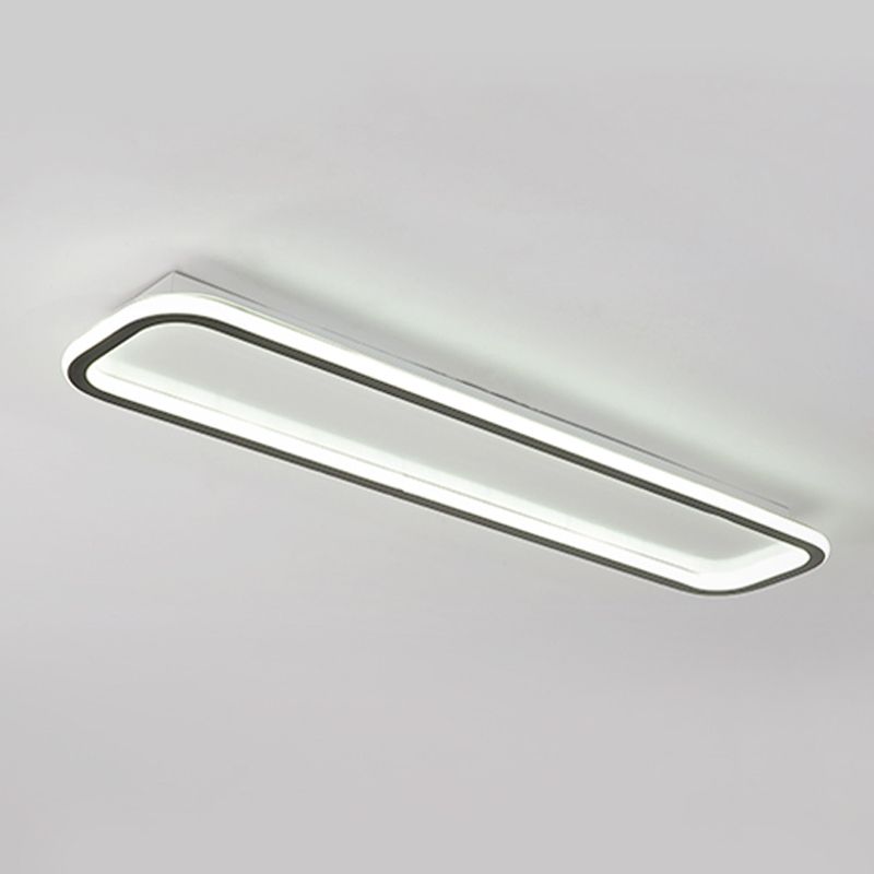 Minimalism Flush Mount Rectangle Metal LED Ceiling Light Fixture for Corridor