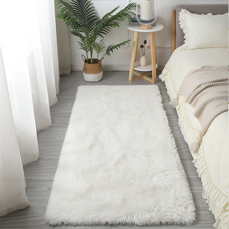 Simplicity Shag Carpet Modern Solid color Carpet Polyester Shag Rug with Non-Slip Backing