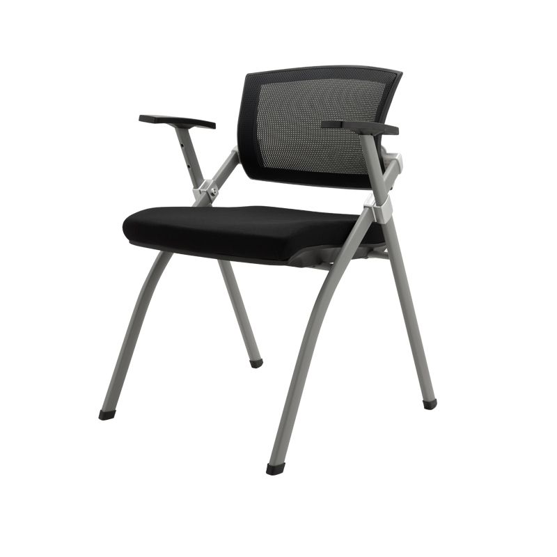 Metal Frame Modern Conference Chair Mid-back Computer Office Chair with Fixed Arms