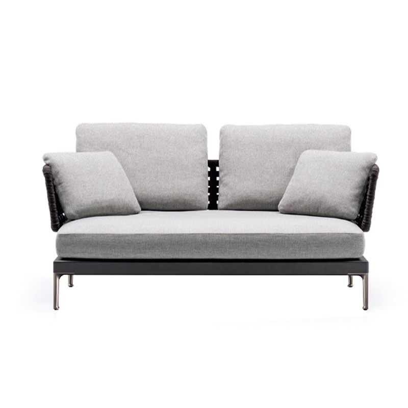 Contemporary Metal Frame Patio Sofa Water Resistant Outdoor Patio Sofa