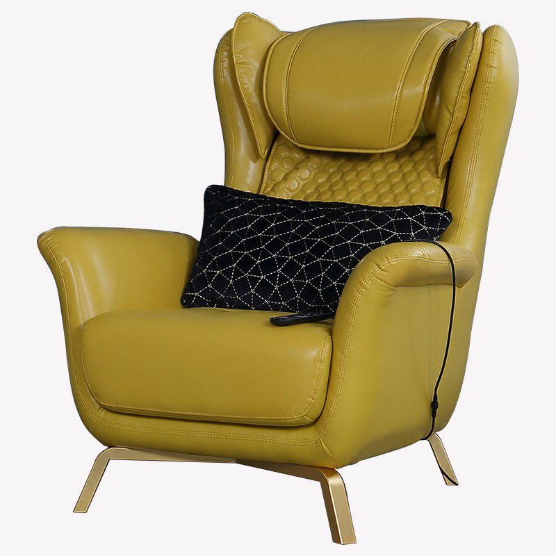 Contemporary Green Recliner Chair in Faux Leather Plug-In Chair