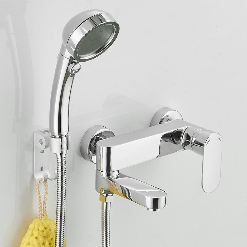 Modern Lever Handle Bath Faucet Trim Wall Mounted Bathtub Faucet