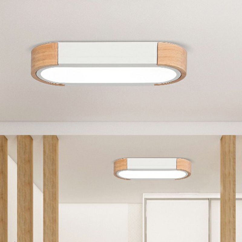 Acrylic Oblong Shaped Flush Mount Lighting Simplistic LED Flush Mount Fixture for Living Room