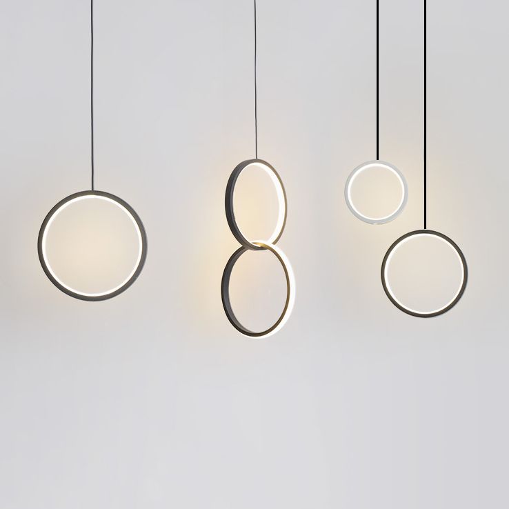 Contemporary Style Circle Shape Pendant Lights Metal Hanging Lamps