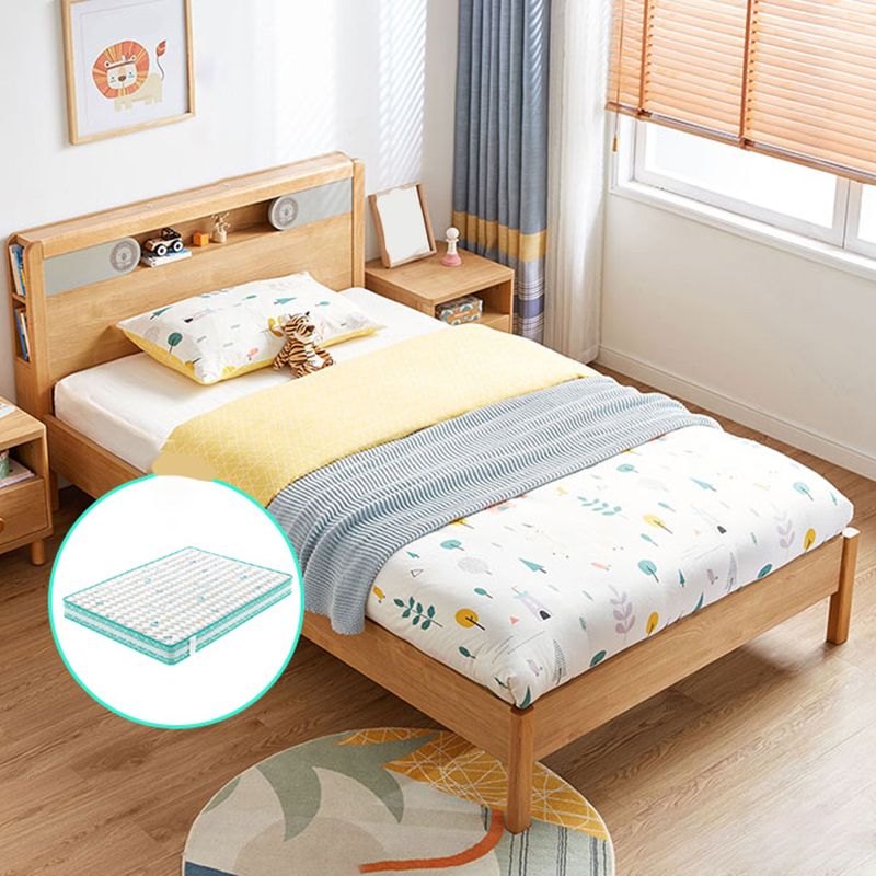 No Theme Modern Kids Bed Solid Wood Storage Panel Bed with Headboard