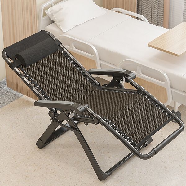 Contemporary Metal Base Recliner Chair with Arms and Headrest