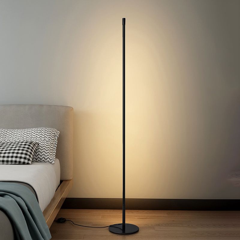 Metal Linear Shape Floor Light Modern 1-Light Floor Light for Bedroom
