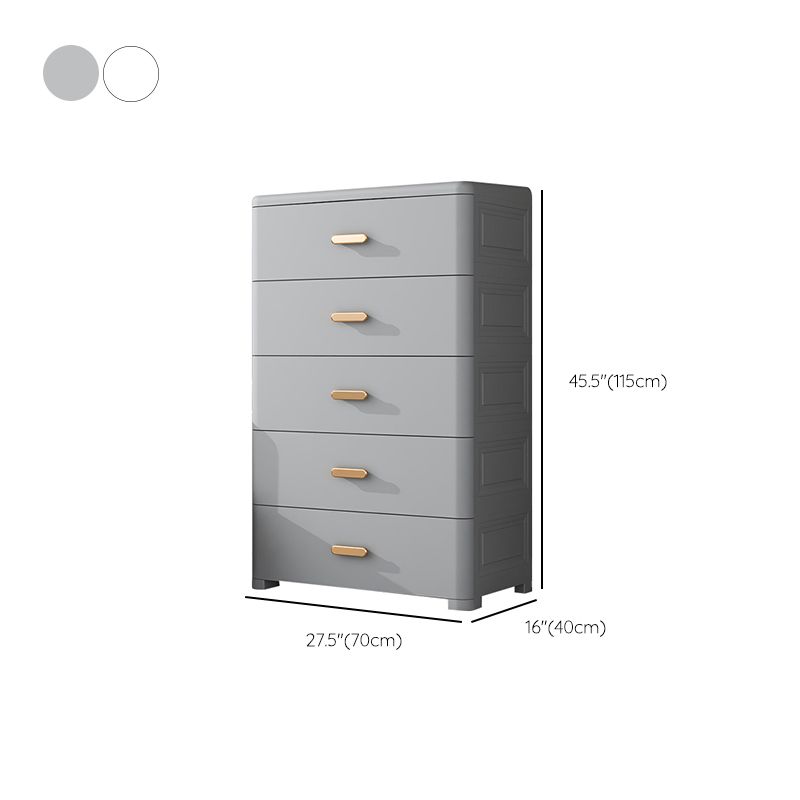 Contemporary Plastic Armoire Cabinet 5-drawer Wardrobe Armoire