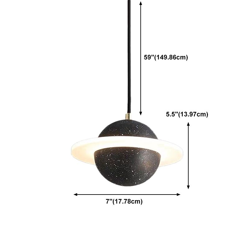 Modern Hanging Light Fixture 1-Light Stone Pendant Lamp with Acrylic Shade for Bedroom