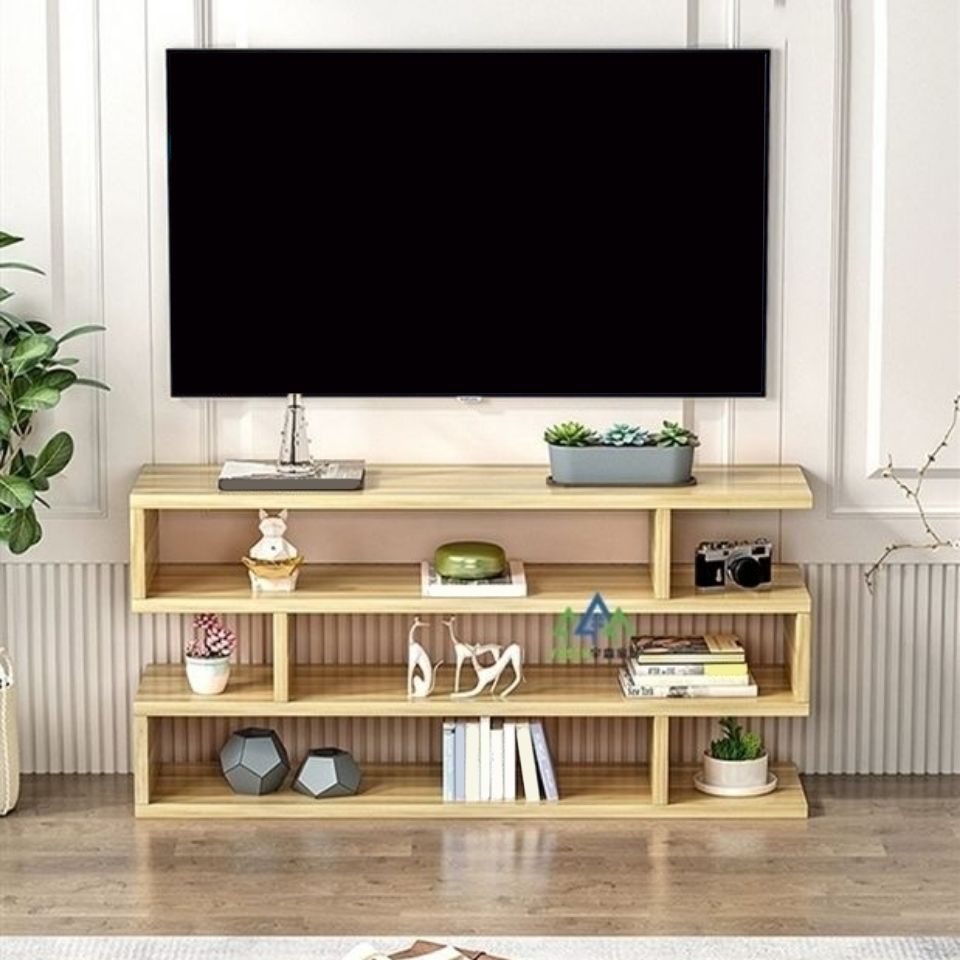 Engineered Wood TV Stand Console Modern Open Shelving Media Console TV Stand