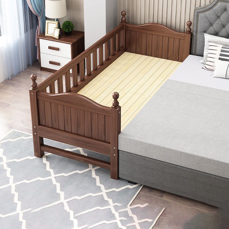 Espresso Wood Baby Crib Traditional Nursery Crib with Guardrail