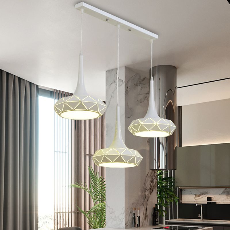 Lampada del soffitto rotondo minimo in metallo a led sala da pranzo ciondolo in luce calda/bianca con baldacchino rotondo/lineare