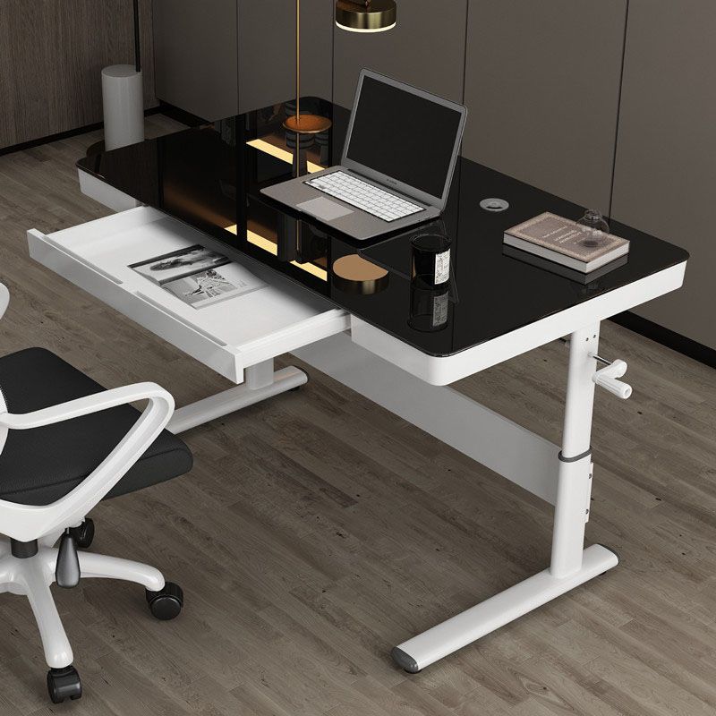 Hight Adjustable Writing Desk Bedroom White Trestle Table Leg Rectangular Desk