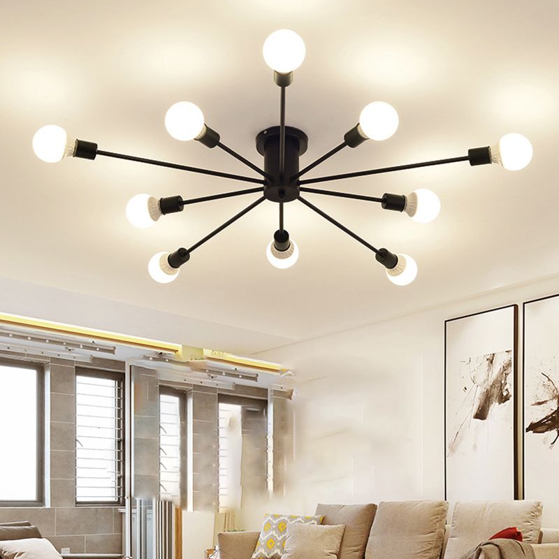 Modernism 8/10-Light Golden/Black/White Flush Mount Lighting Metal Ceiling Light