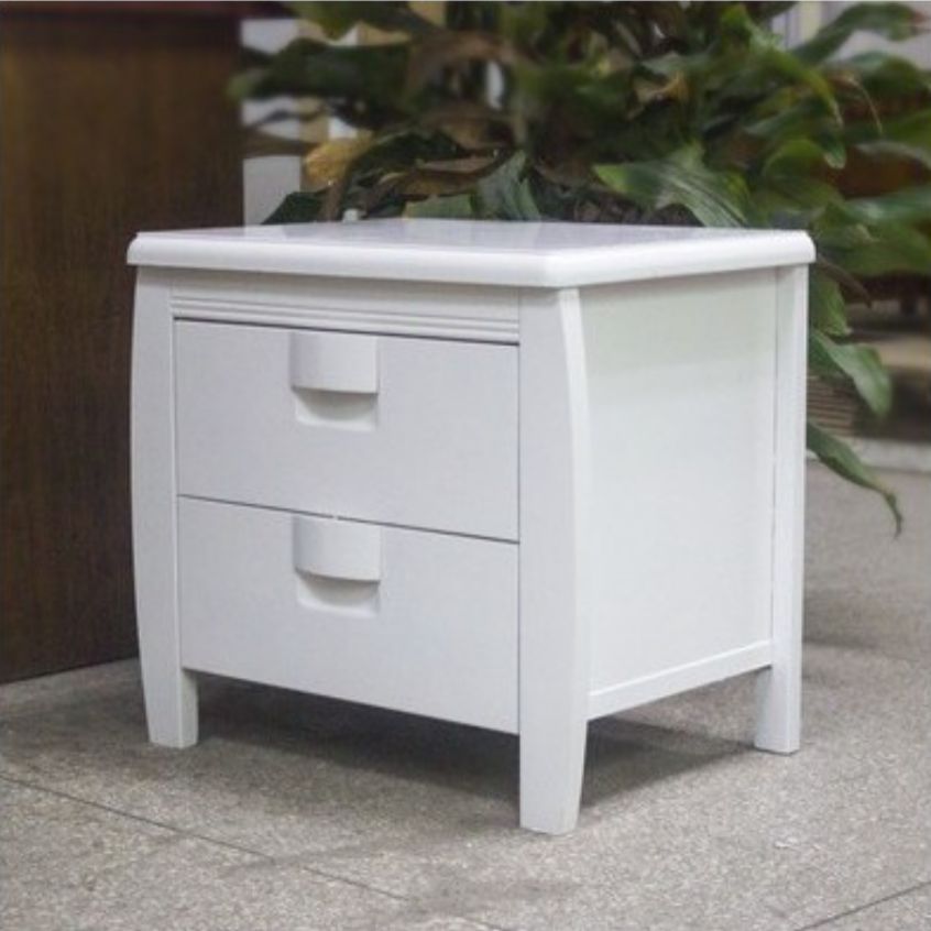 Traditional Bed Nightstand Solid Wood Bedside Cabinet with Drawer