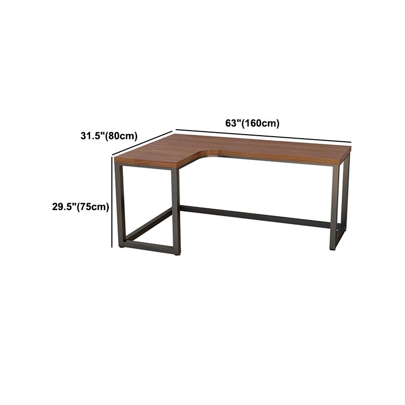 Industrial Style Writing Desk Solid Wood L-Shape Office Desk