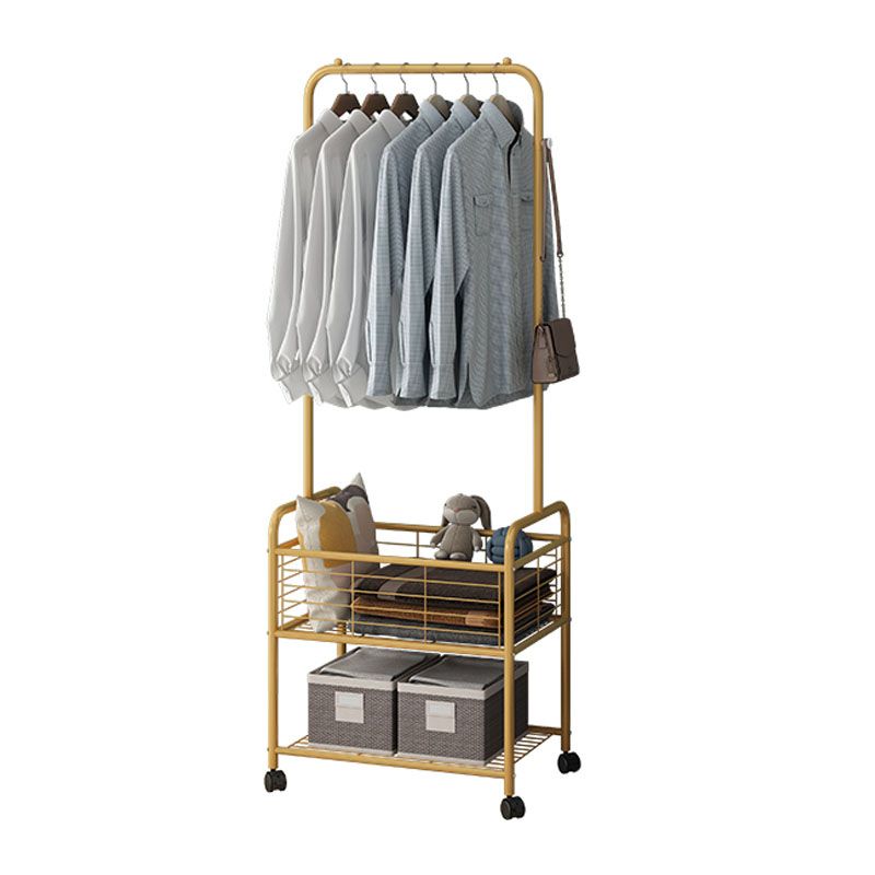 Contemporary Hall Stand Metal Storage Baskets Shelving Included Free Standing Coat Rack