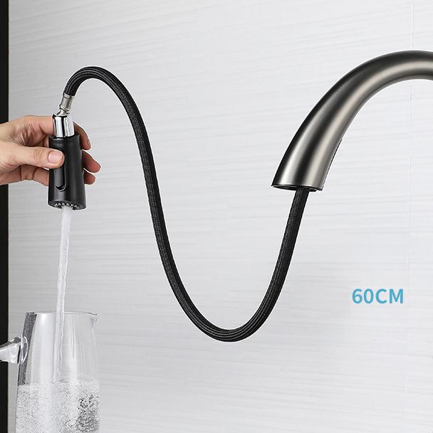 Contemporary Pull Down Kitchen Standard Faucet Single Handle Faucet with Pull Out Sprayer