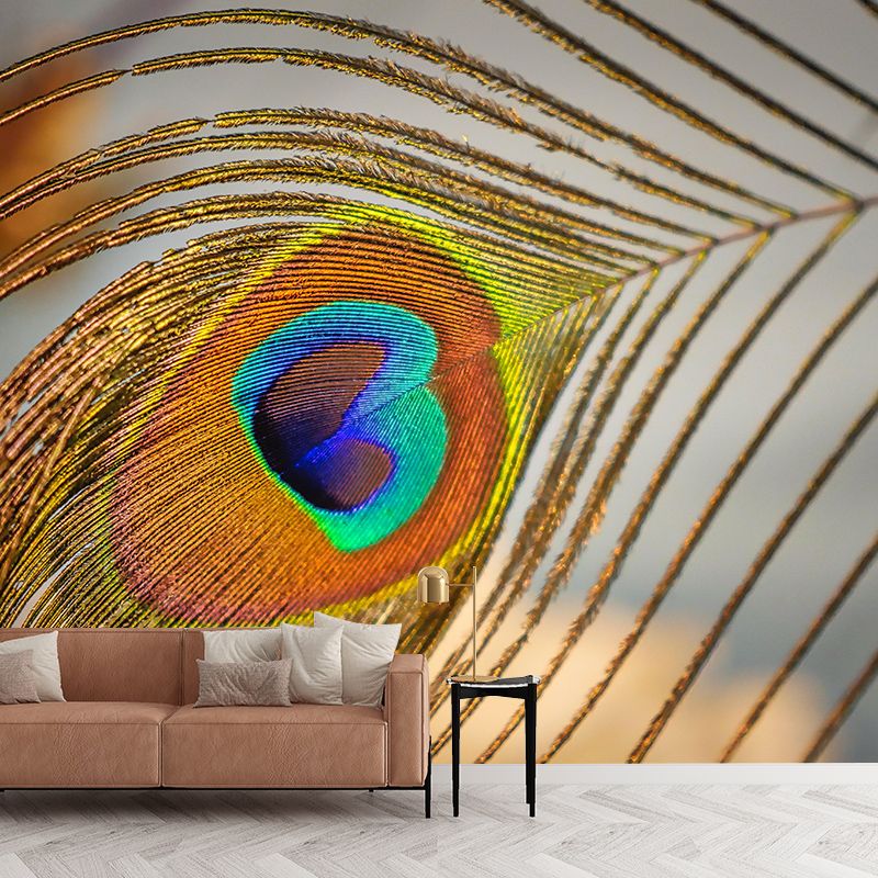 Modern Feather Wall Mural Photography Decorative Stain Resistant Mural