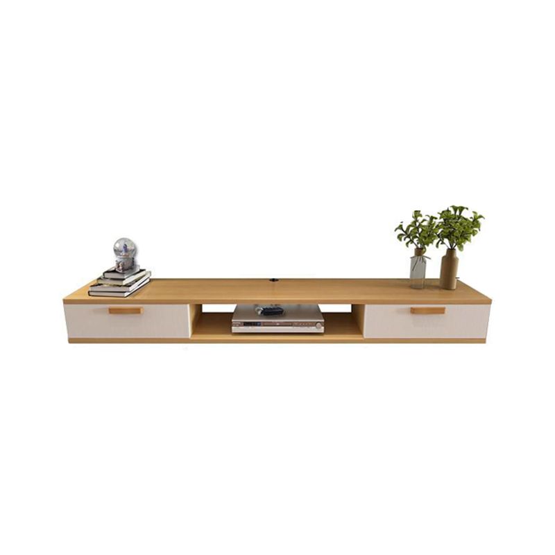 Modern Wood TV Console Open Storage TV Stand for Living Room