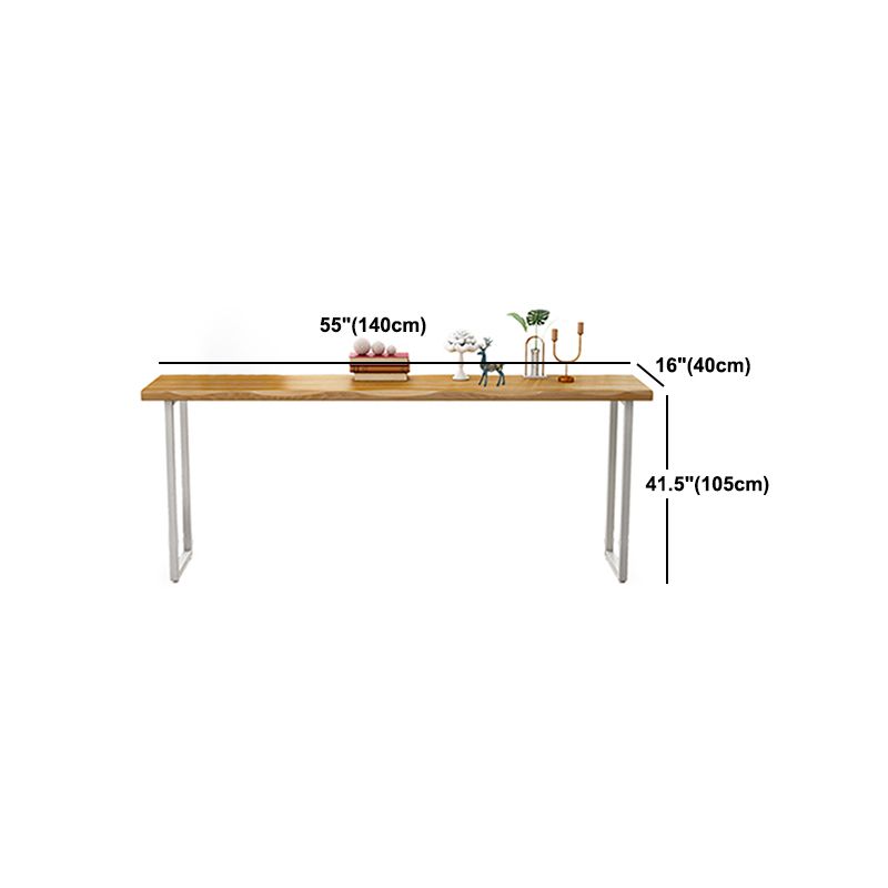 Wood Pine Bar Dining Table Modern Rectangle Bar Table with Sled Pedestal for Balcony