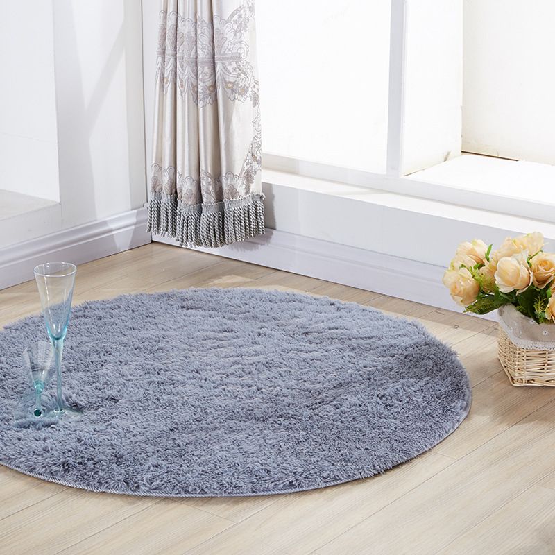 Multi Colored Comfort Rug Polypropylene Solid Color Carpet Non-Slip Backing Pet Friendly Washable Rug for Bedroom